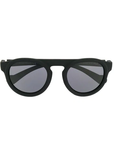 Moncler Round Sunglasses In Black