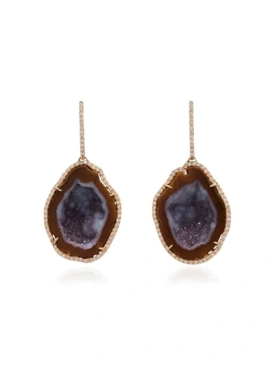 Kimberly Mcdonald 18k Rose Gold Geode Diamond Drop Earrings