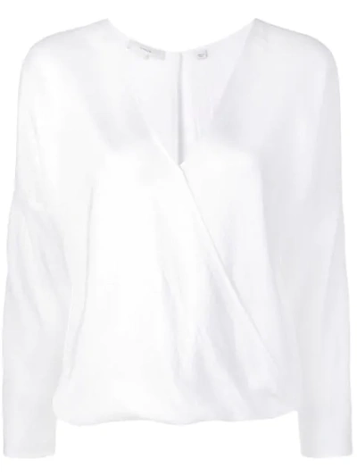 Vince Wrap Front Blouse - White