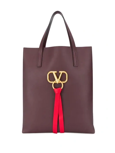 Valentino Garavani Valentino  Vring Logo Tote Bag - Red