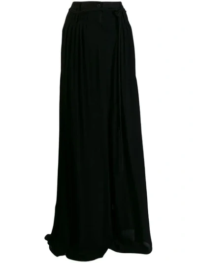 Ann Demeulemeester High Waisted Palazzo Trousers In Black