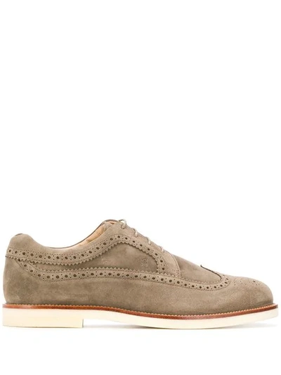 Hogan Brogue Style Oxford Shoes In Neutrals
