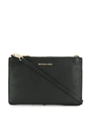 Michael Michael Kors Large Double Pouch Leather Crossbody In Black/gold