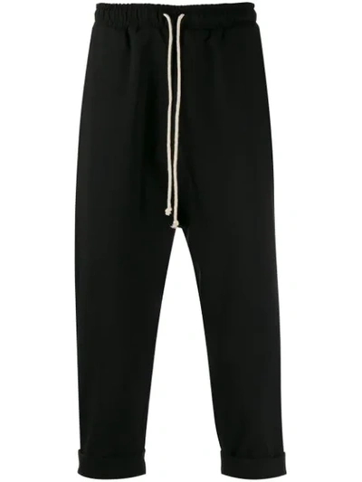 Alchemy Drawstring Cropped Track Trousers In Black