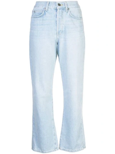 Eve Denim Cropped Bootcut Jeans In Blue