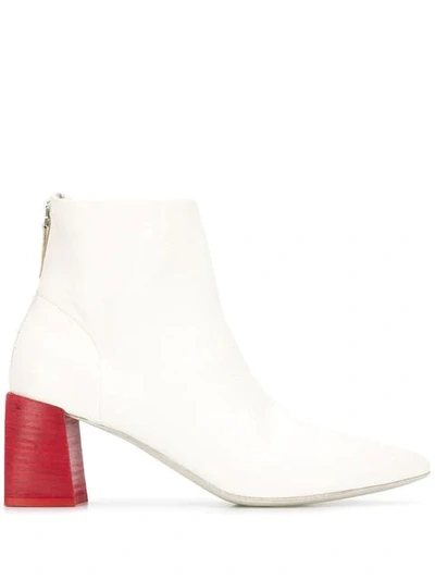 Marsèll Block Heel Ankle Boots In White