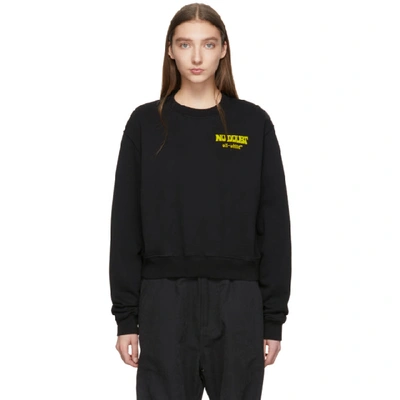 Off-white Crewneck Logo Sweatshirt In Black