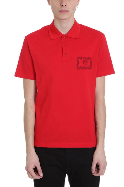 Versace Red Cotton Polo
