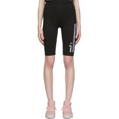 Adidas Originals By Alexander Wang Printed Stretch-cotton Jersey Shorts In Black