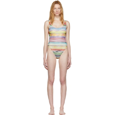 Missoni Zig-zag Rainbow One-piece Swimsuit In Multi