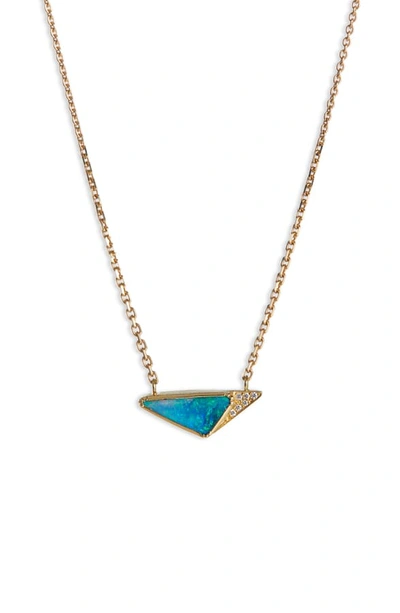 Brooke Gregson Geo Halo Boulder Opal Necklace In Gold