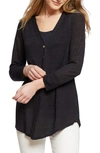 Nic + Zoe Carefree Linen Blend Cardigan In Midnight