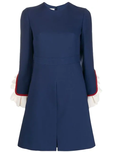 Valentino Kleid Mit Gerüschten Ärmeln - Blau In Blue | ModeSens