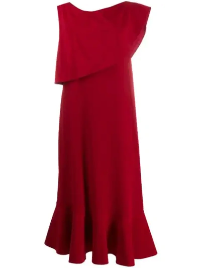 Stella Mccartney Silk Midi Dress In Red