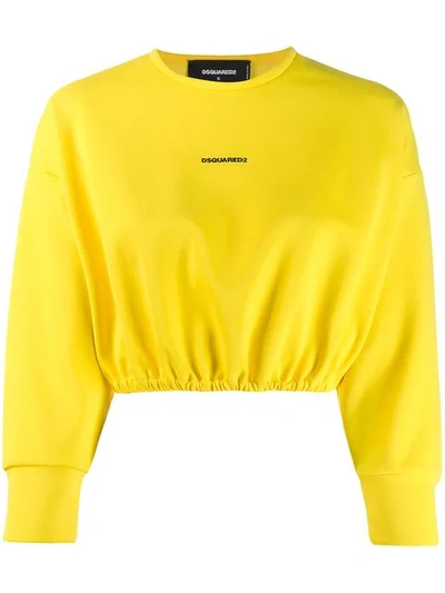 Dsquared2 Contrast Logo Jumper In Yellow