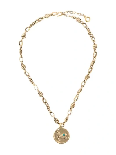 Goossens Fish Medallion Necklace In Gold