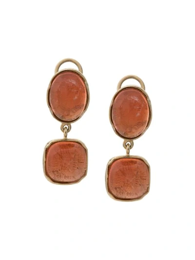 Goossens Two Cabochons Earrings In Pink