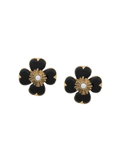 Goossens Flower Earrings In Black