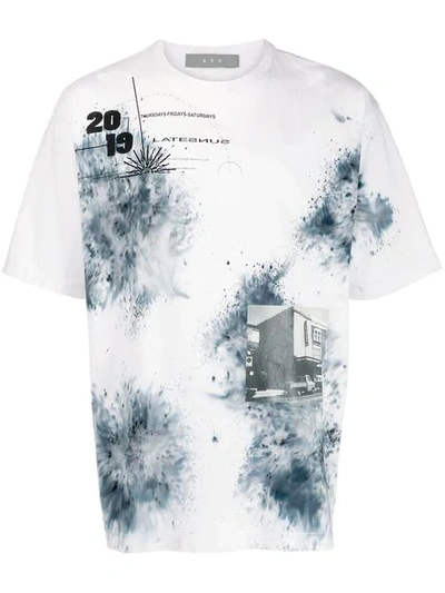 Geo Ink Splash Print T-shirt - White