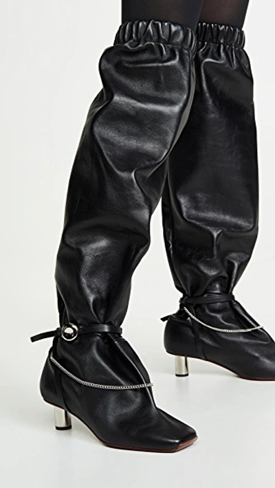 Proenza Schouler Tall Chain Boots In Black