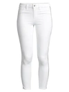 L Agence Margot High Rise Striped Skinny Jeans In White