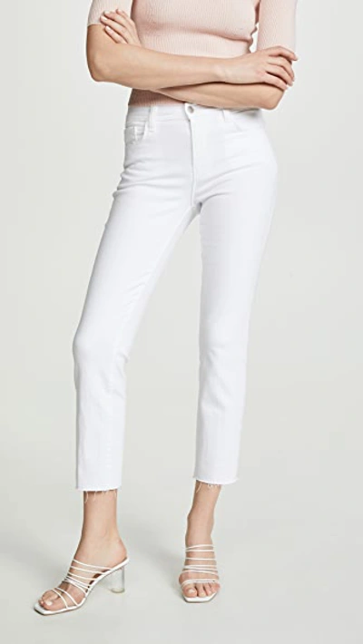 L Agence Margot Cropped High-rise Skinny Jeans In Blanc