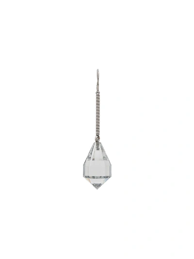 Prada Crystal Pendant Earring In Metallic