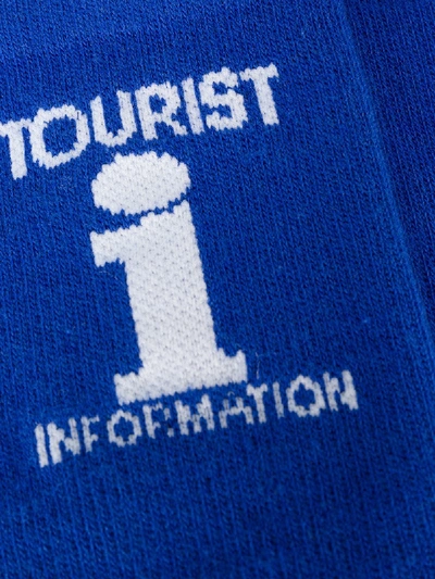 Vetements X Reebok Tourist Information Ribbed Socks In Blue