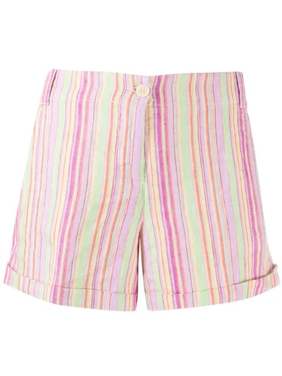 Aspesi Striped Short Shorts - Pink