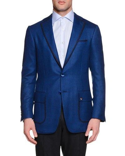 Stefano Ricci Cashmere-blend Two-button Sport Coat, Blue