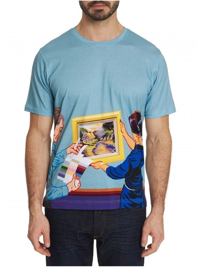 Robert Graham Men's Wearable Art Tee Shirt In Light Size: 3xl By  In Light Blue