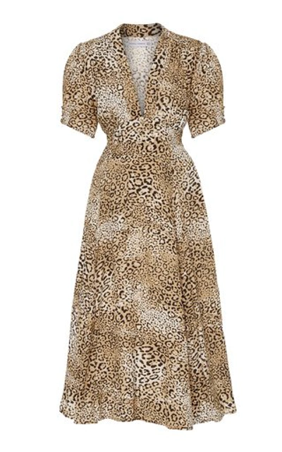 Faithfull The Brand Meadows Leopard-print Crepe Midi Dress In Animal