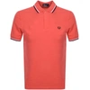 Fred Perry Twin Tipped Polo T Shirt Red