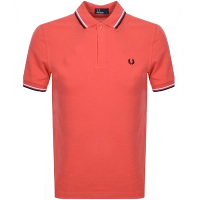 Fred Perry Twin Tipped Polo T Shirt Red