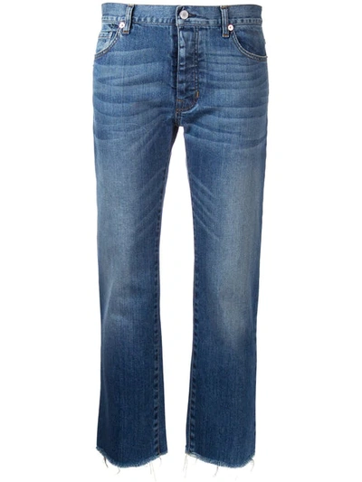 Nili Lotan Boyfriend Mid-rise Slim-leg Cropped Jeans In Denim Medium