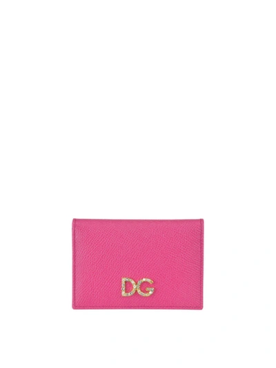 Dolce & Gabbana Jewelled Logo Pink Small Wallet