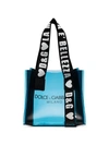 Dolce & Gabbana Logo Print Tote Bag In Blue