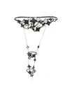 Gaydamak Oxidised Gold And Diamond Star Hand Bracelet In Black