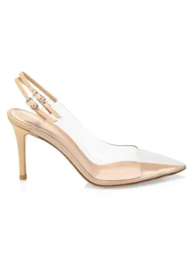 Gianvito Rossi Kyle Pvc & Leather Slingback Pumps In Nude