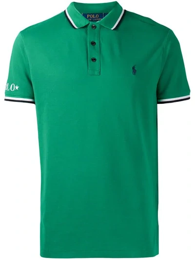 Polo Ralph Lauren Stripe Detail Polo Shirt In Green