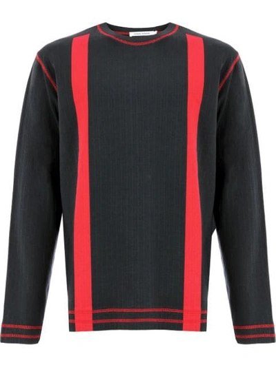 Craig Green Stripe-print Ribbed-cotton Sweatshirt In Black