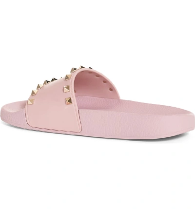 Valentino Garavani Rockstud Slide Sandal In Water Rose Pink