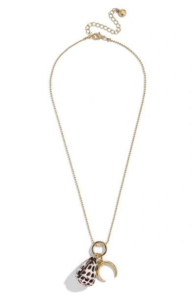 Baublebar Santorini Shell & Horn Pendant Necklace In Gold
