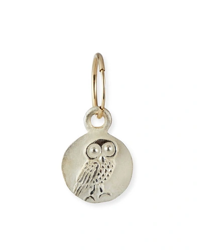 Lee Brevard Athena Owl Drop Earring, Single In Silver