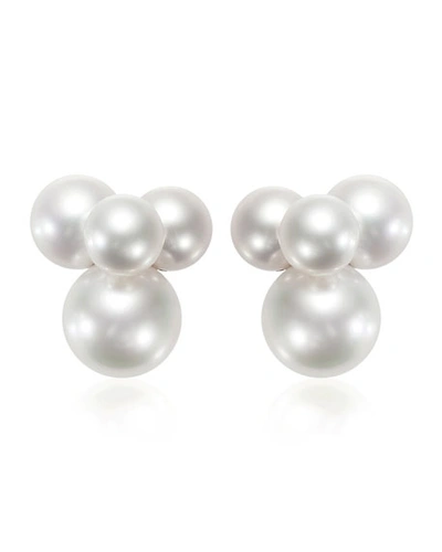Assael Bubbles South Sea & Akoya Pearl Small Cluster Earrings
