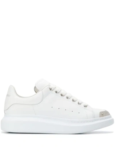 Alexander Mcqueen White & Silver Toe Cap Oversized Sneakers