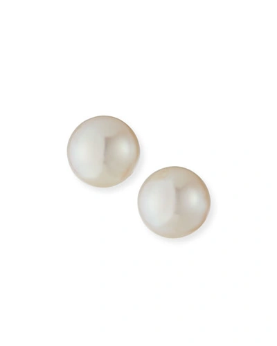 Assael Akoya Cultured 10.5mm 18k White Gold Pearl Stud Earrings