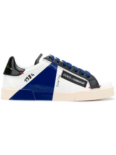 Dolce & Gabbana Men's Roma Leather Low-top Sneakers In White