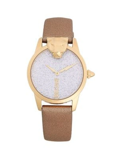 Just Cavalli Goldtone Stainless Steel & Leather-strap Watch In Silver