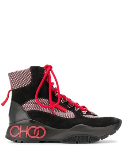 Jimmy Choo Inca/f Logo-detailed Suede, Mesh And Leather Ankle